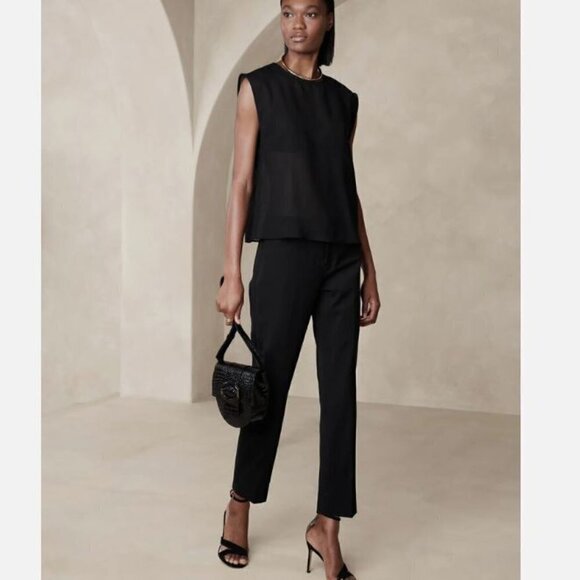 Banana Republic Siena Slim Italian Wool Pants 8 PETITE Navy Blue RT$170 NWT - Picture 9 of 12